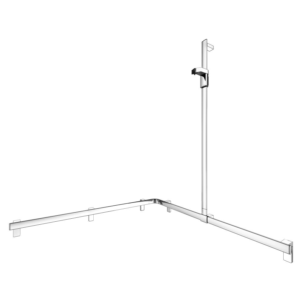 Barre de douche avec colonne de douche droite Keuco Axess, 1150x1150x1301 mm, avec 4 kits de fixation 1, chromée, 35015010401