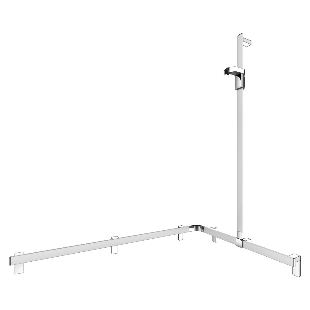 Keuco Axess barre de douche avec barre de pommeau à droite, 1150x850x1301 mm, avec 4x kit de fixation 1, argent anodisé, 35015170301