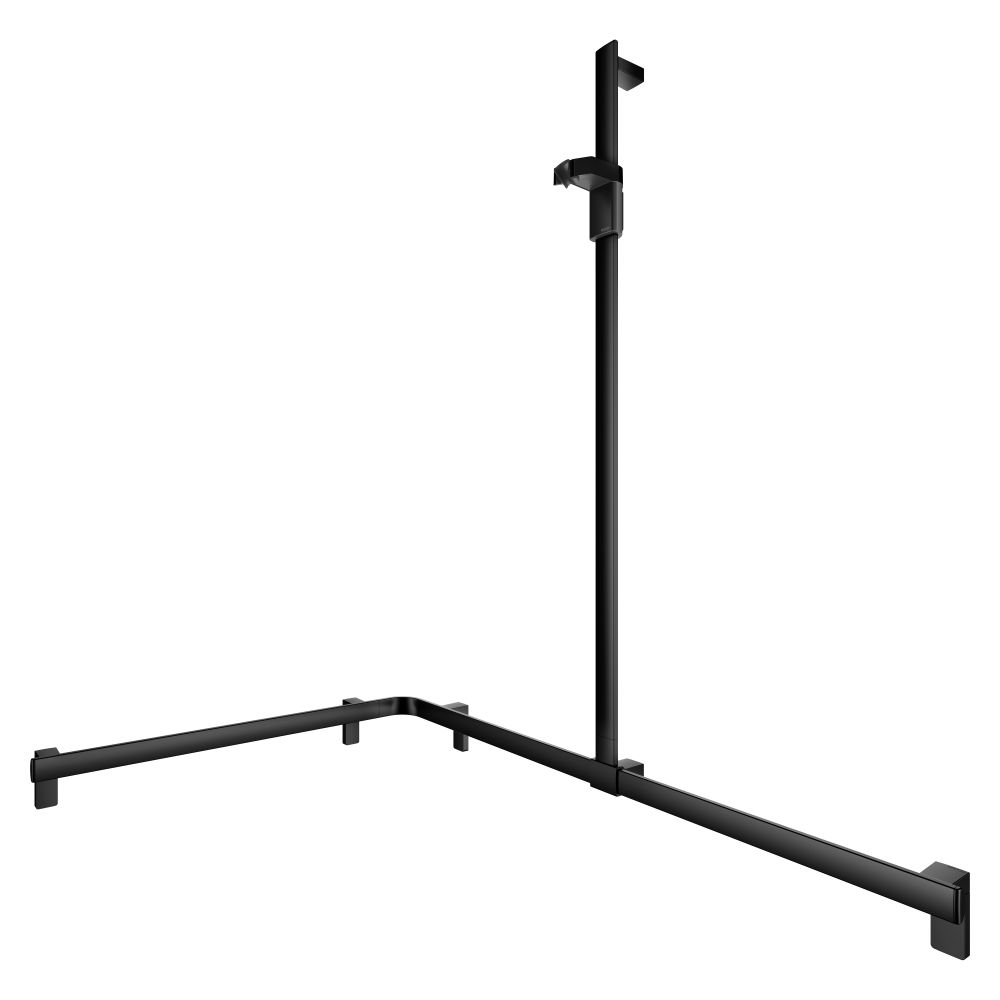 Keuco Axess Barre de douche avec colonne de douche droite, 850/1150/1301 mm, avec 4 jeux de fixation 1, noir mat, 35015370201