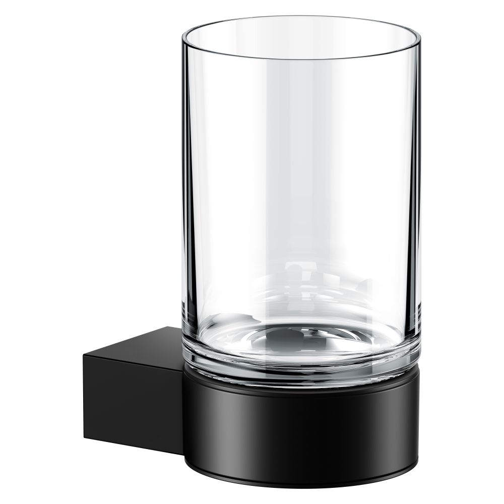 Keuco Plan Support en verre, verre cristal, noir mat, 14950379000