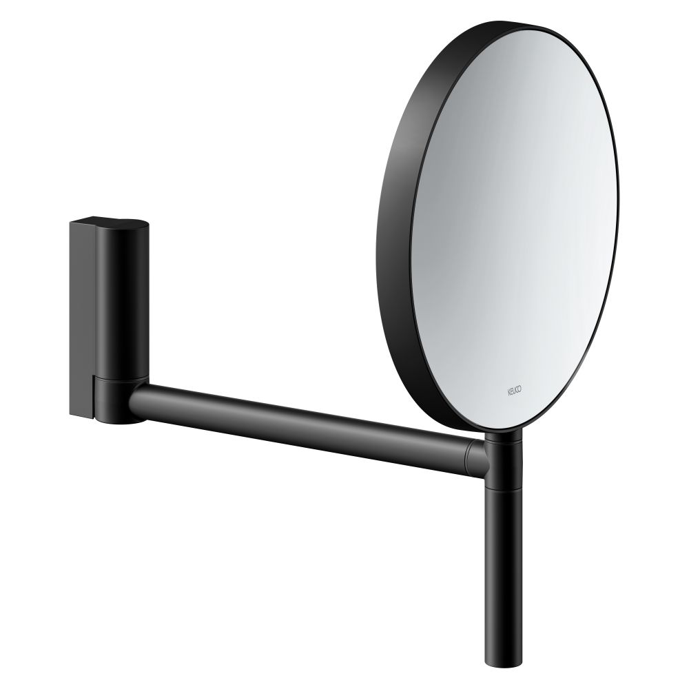 Miroir de cosmétique Plan de Keuco à bras articulé, non éclairé, noir mat, 17649370002