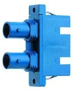 Adaptateur Telegärtner ST/SC Duplex, multimode et monomode, manchon en céramique, boîtier en plastique, incl. vis de fixation auto-taraudeuses, bleu (100007264)