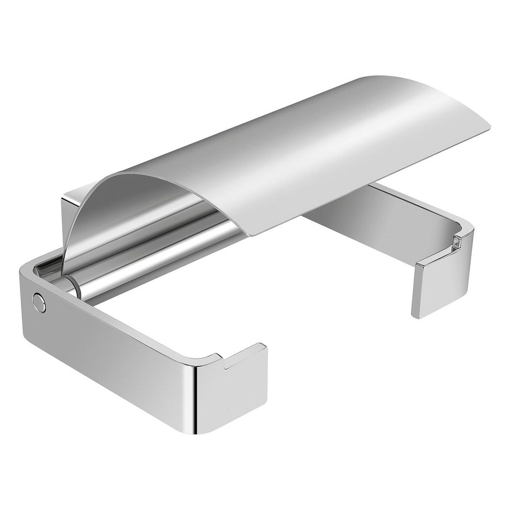 Support à papier EMCO Loft avec couvercle et rosace rectangulaire, tige plate en Zamak, fixation par vis (incluant le matériel de fixation)