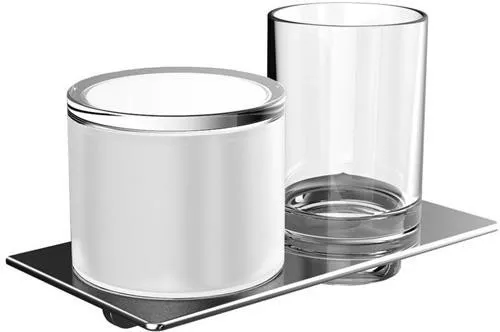 Support verre/porte-savon EMCO EC art 00102 Verre clair (intérieur mat) chromé