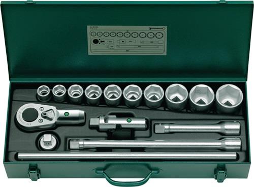 Stahlwille Jeu de clés à douille 6 pans 55/10/6 16 pièces 3/4″ SW 22-50 mm Nombre de dents 36 6 pans - 96050104