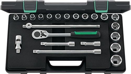 Jeu de douilles à cliquet Stahlwille 52/16/6 22 pièces, 1/2" SW 10-32 mm, 36 dents - 6 pans