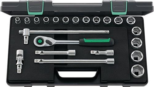 Jeu de douilles à cliquet Stahlwille 52/16/6QR 22 pièces 1/2" SW 10-32 mm nombre de dents 80 6 pans - 96031480