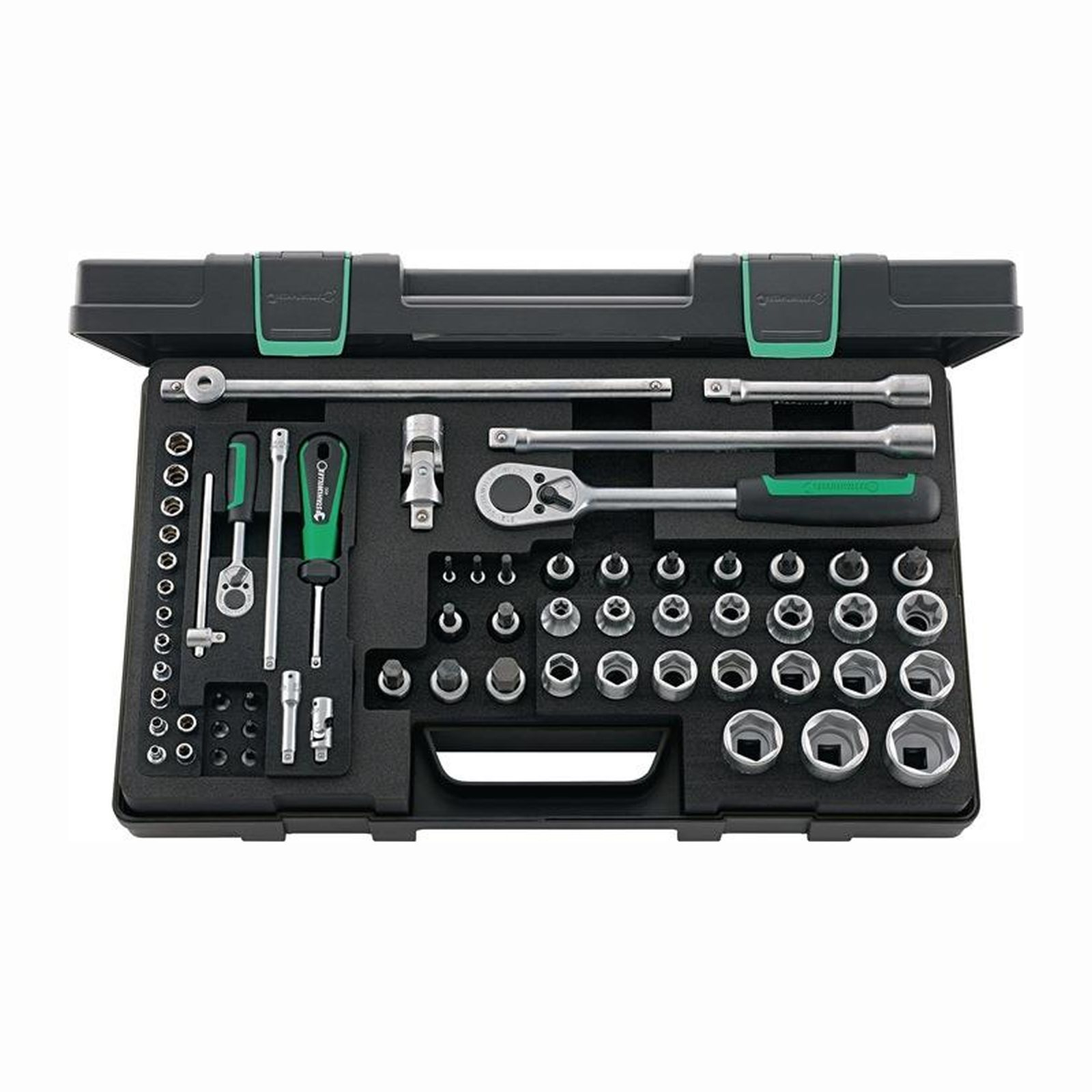 Jeu de douilles Stahlwille 86TX 63 pièces 1/4" + 1/2" SW 4-30 mm 22/36 dents 6 pans - 96013702