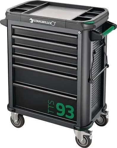 Chariot d'atelier Stahlwille 93/157QR Dimensions 877x481xH1000mm 500kg 6 tiroirs 157 pièces Acier