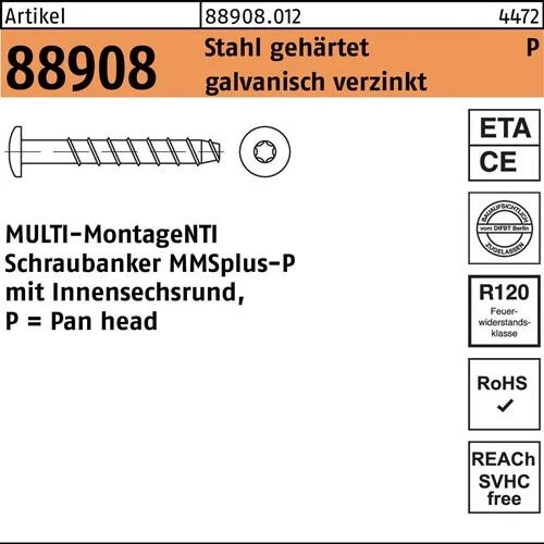 HECO MULTI-MONTI-plus P, tête ronde, T-Drive, A2K — lot de 25 pièces