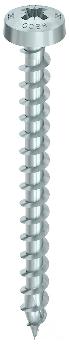 HECO TOPIX-plus, Tête ronde, Pozi-Drive, Filetage complet variable, zingué bleu, A3K