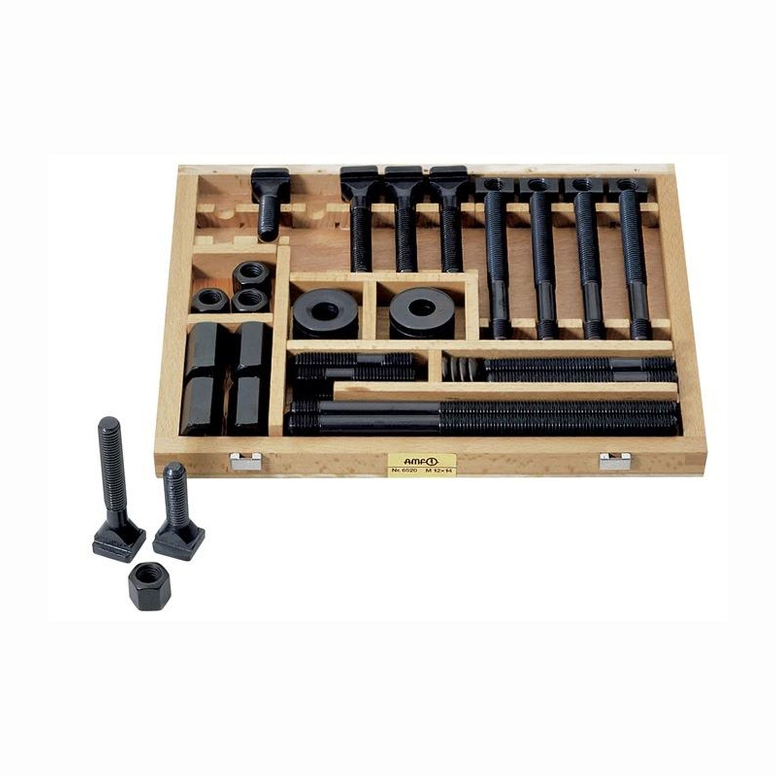 Jeu de vis de serrage AMF n° 6520 - 38 pièces - Rainure en T 18 mm M16 - 83030