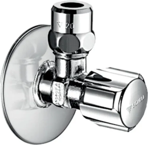 Vanne d'angle COMFORT chromée, forme compacte, ASAG, KIWA, 3/8 pouce, réglable - SCHELL