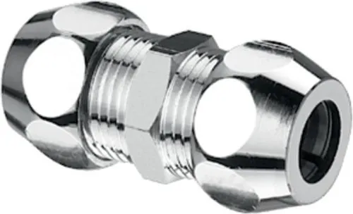 Raccord droit double Schell DN 10 G 3/8" AG x 3/8" AG, Ø 8 mm, chromé