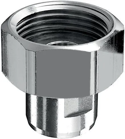 Raccord de compteur d'eau Schell avec dispositif de plombage, DN 20 3/8" sortie, DN 10 3/4" filetage intérieur, Chromé