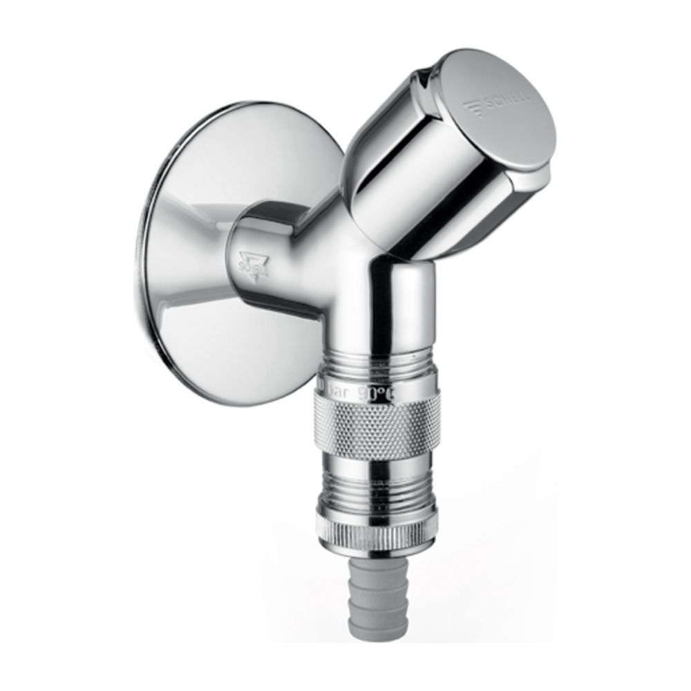 Schell Comfort RV Vanne d'arrêt oblique pour appareils, avec sécurité anti-débranchement, DN 15 G 1/2", chromée