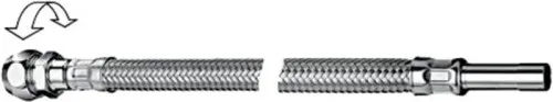 Tuyau flexible Clean-Flex S Schell, rotatif, raccord fileté 3/8", tubulure Ø 10 mm, longueur 300 mm, fourni sans écrou, chromé