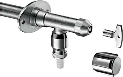 Robinet de paroi extérieur POLAR II Set, RV, RB, anti-gel, kit d'installation, finition chrome mat