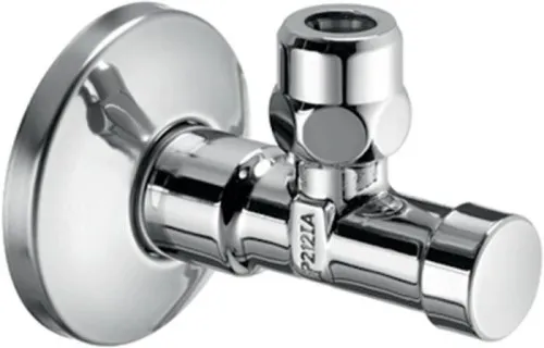 Robinet d'angle Schell, actionnement sécurisé et réglable, 1/2 pouce, chromé