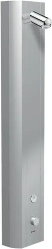 Panneau de douche Schell Linus DP-C-T avec thermostat, 2x DN 15 G 1/2", CVD, bras aérosol Duko, aluminium anodisé