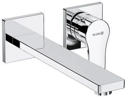 KLUDI ZENTA SL Mitigeur mural à un levier pour lavabo à deux trous, portée 230 mm, rosace en deux parties chromé