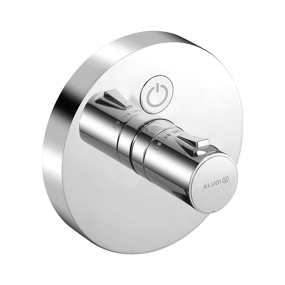 Thermostat encastré KLUDI PUSH avec bouton-poussoir pour 1 consommateur, finition chromée