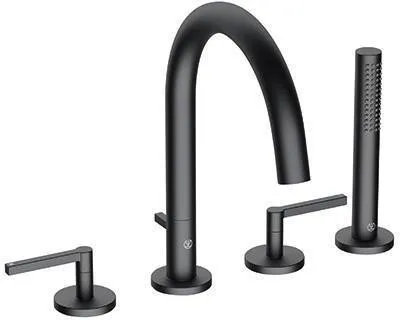 Robinetterie de baignoire Kludi NOVA FONTE 4 trous PURISTIC noir mat