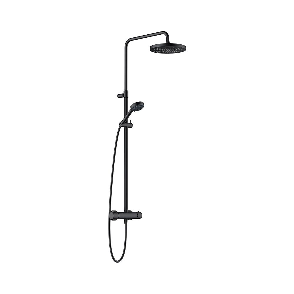 Système de douche thermostatique KLUDI LOGO, pommeau de tête 250 mm noir mat