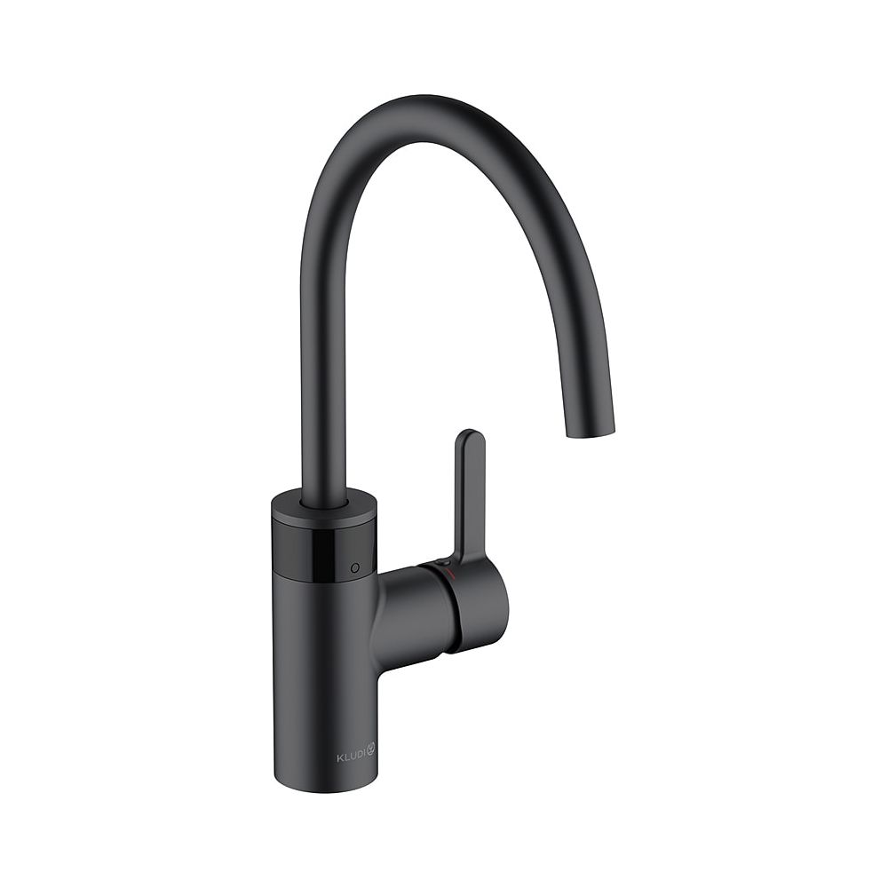 KLUDI E-GO mitigeur de cuisine électronique à une poignée sur batterie, noir profond mat
