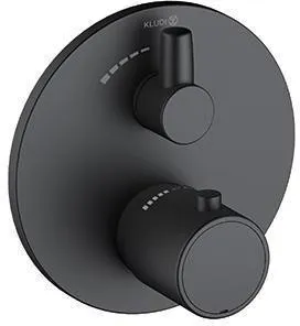 Kludi ZENTA SL Set de finition pour mitigeur thermostatique de douche encastré, noir mat