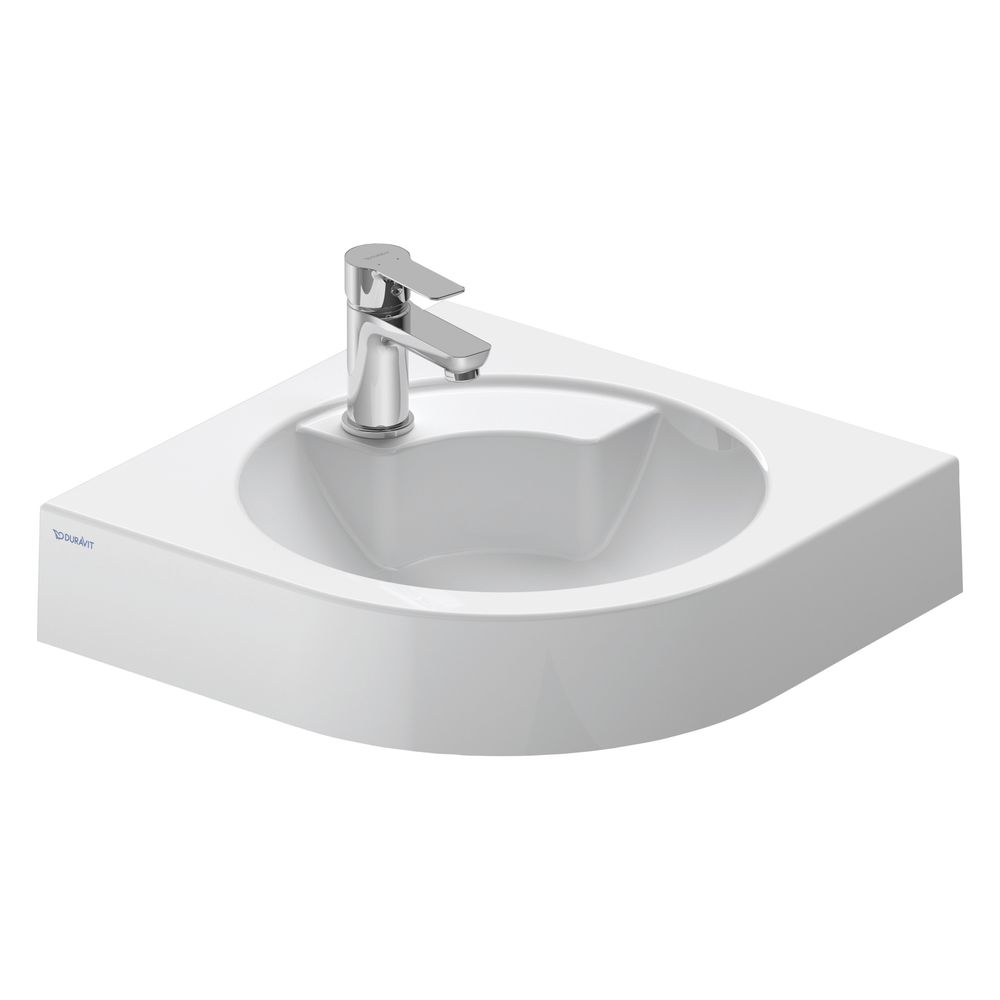 Duravit Architec lavabo d'angle 540x635x150mm mural blanc brillant, demi-circulaire, 1 lavabo central, 1 trou central, sans trop-plein