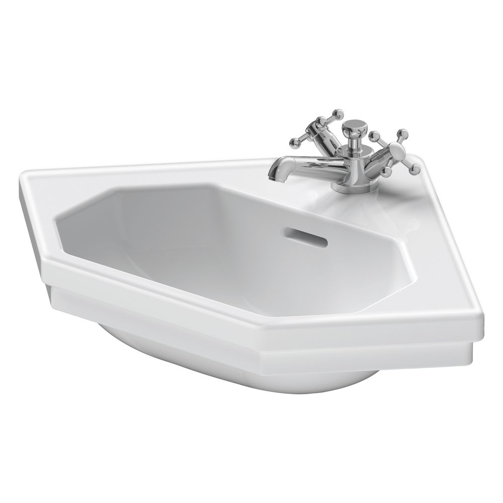 Duravit série 1930 lavabo d'angle 450x595x195 mm, blanc brillant, octogonal, 1 emplacement/HLB central, avec trop-plein