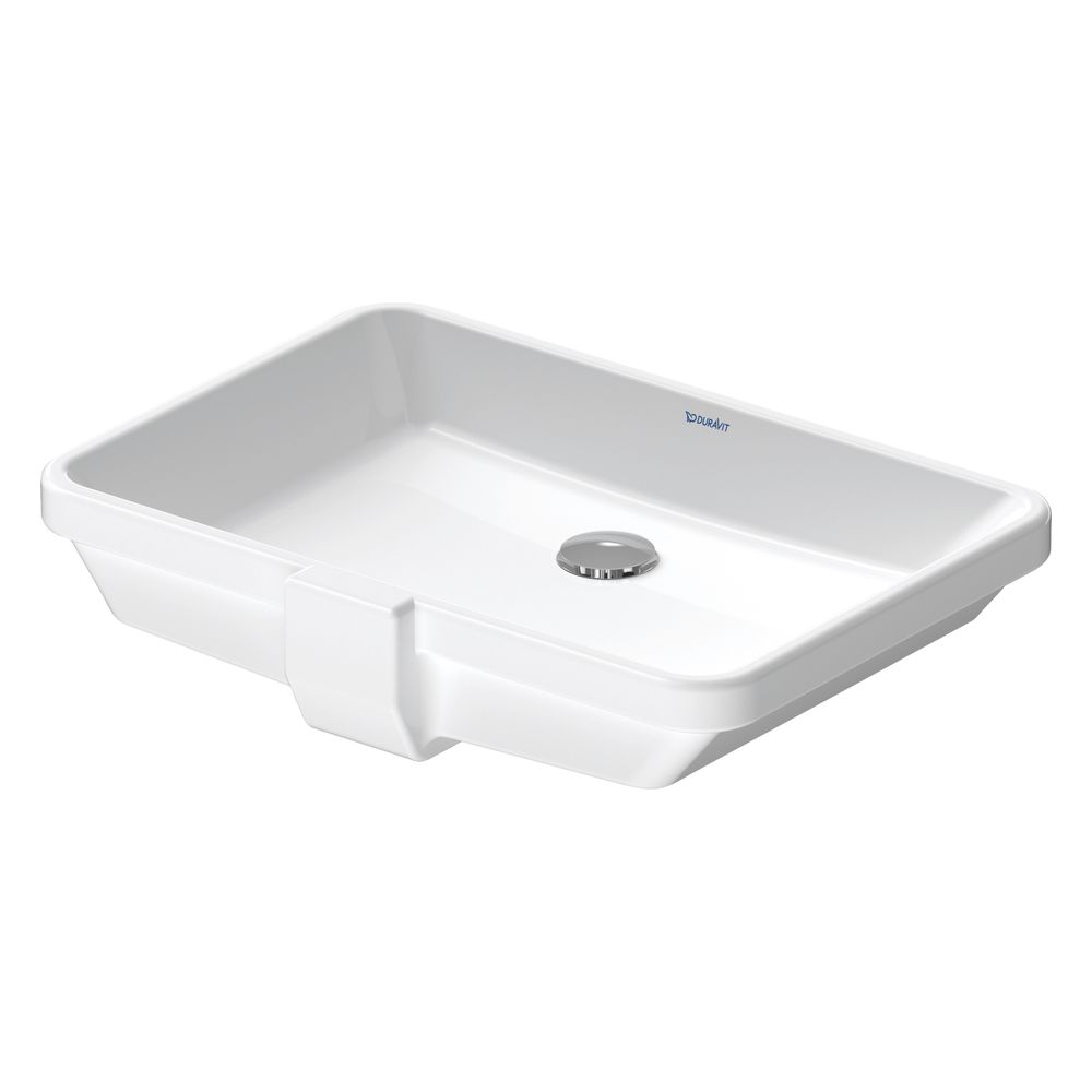 Duravit Design Classics Lavabo encastré 380x525x115mm, blanc brillant, sans trop-plein, avec trop-plein, encastrable par le dessous