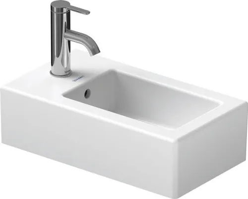 Duravit Vero Lavabo 450x250x145mm, blanc brillant, rectangulaire, 1 emplacement de lavage/HL central, avec trop-plein