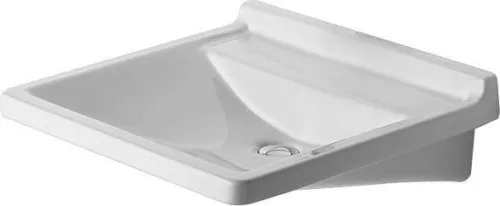 Duravit Starck 3 vasque murale 545x600x200mm, blanc brillant, rectangulaire, 1 vasque centrale, 1 trou de robinet, sans trop-plein