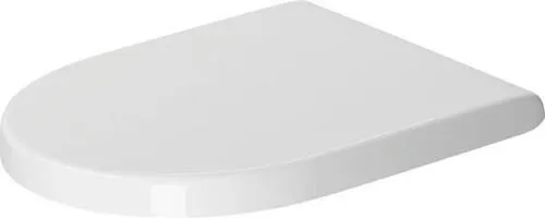 Abattant WC Starck 3 de Duravit Forme D, Blanc HG 370x43x431 mm avec système d'abaissement automatique Garniture de siège avec charnières en acier inoxydable, chevauchant
