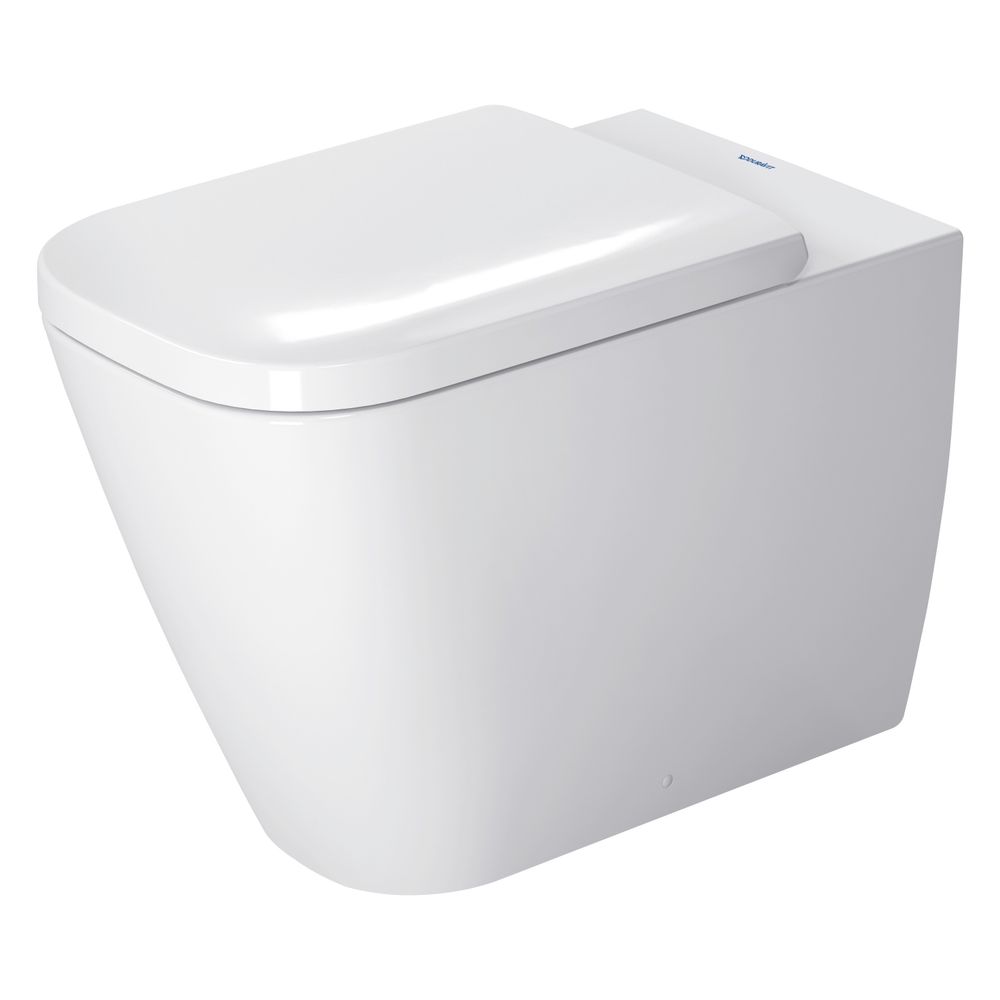 WC suspendu Duravit Happy D.2 570x365x400 mm, Blanc HG, fixation au sol, 4,5/3 L, chasse d'eau profonde, bord fermé, sortie horizontale, position arrière