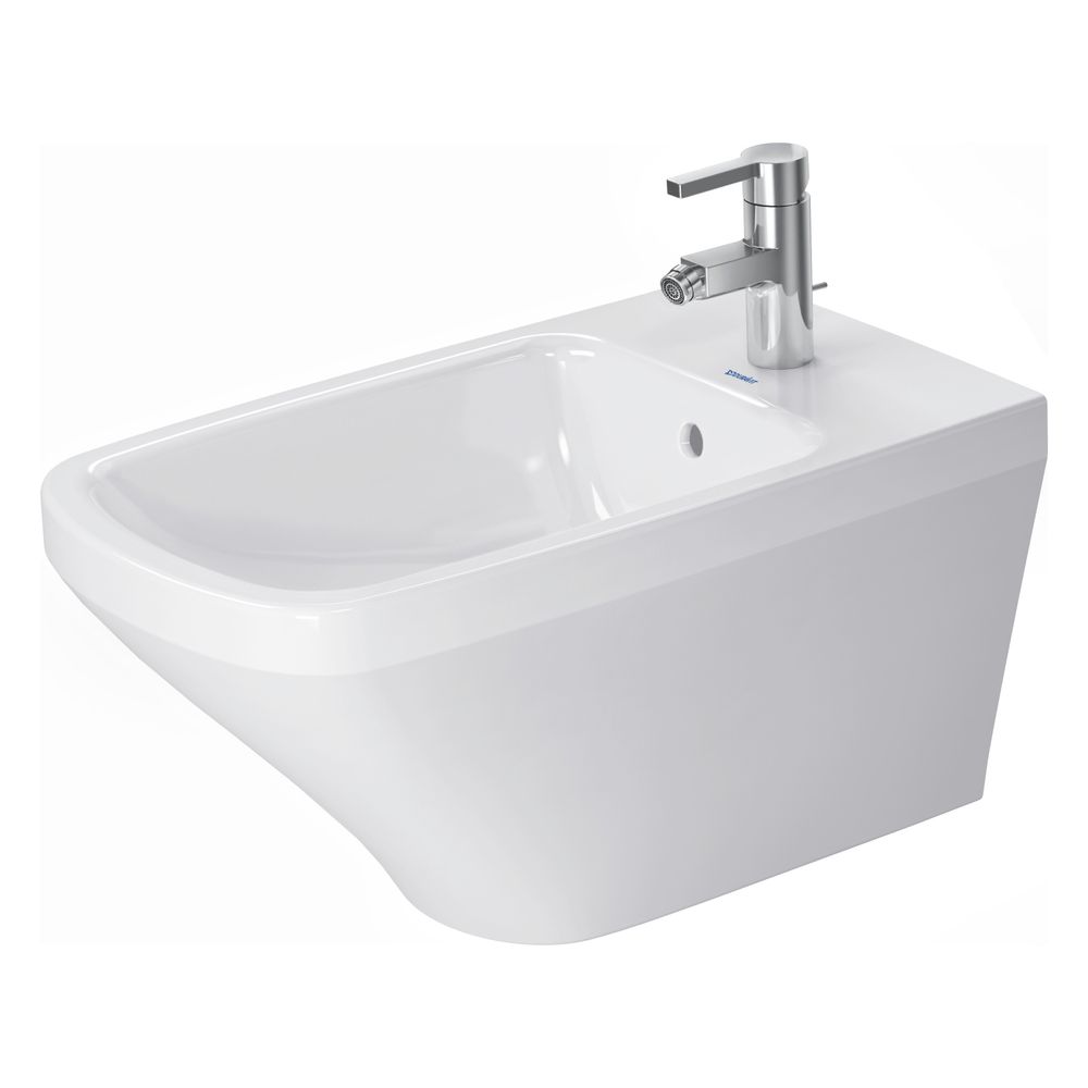 Bidet mural Duravit DuraStyle 620x370x325 mm, blanc brillant, 1 trou, HLB, trop-plein, fixation encastrée