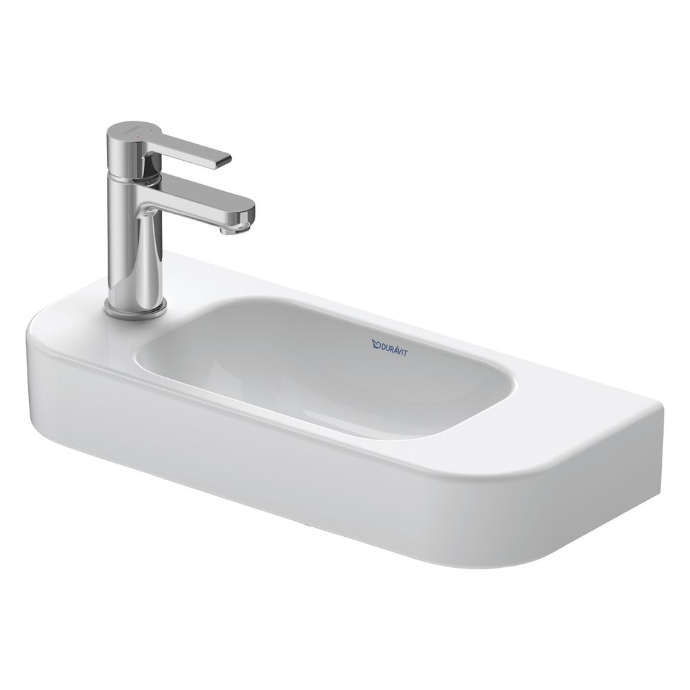 Duravit Happy D.2 lavabo 220x500x110 mm, blanc brillant, rectangulaire, 1 emplacement de lavage central, 1 trou de robinetterie à gauche, sans débordement