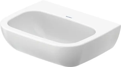 Duravit D-Code Lavabo mural 430x550x175mm, blanc brillant, demi-rond, 1 trou central, sans trop-plein