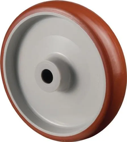 Roue de rechange BS ROLLEN Ø 200 mm Charge 450 kg Polyuréthane, rouge Axe Ø 20 mm Longueur de moyeu 58 mm