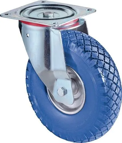 Roulette orientable BS ROLLEN Ø 260 mm Charge 160 kg avec plaque Corps de roue PU bleu