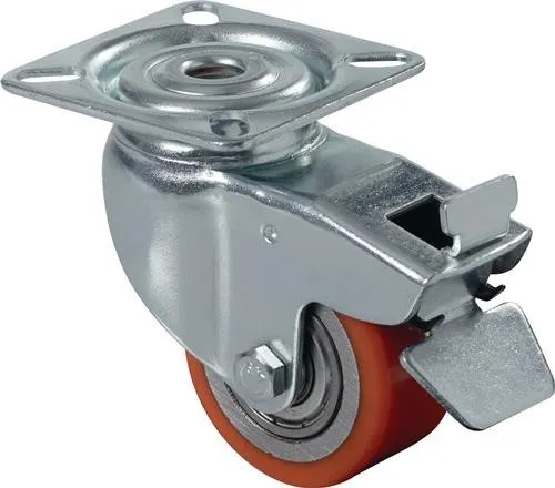 Roulette fixe BS Ø 50 mm, charge 120 kg avec plaque compacte PU