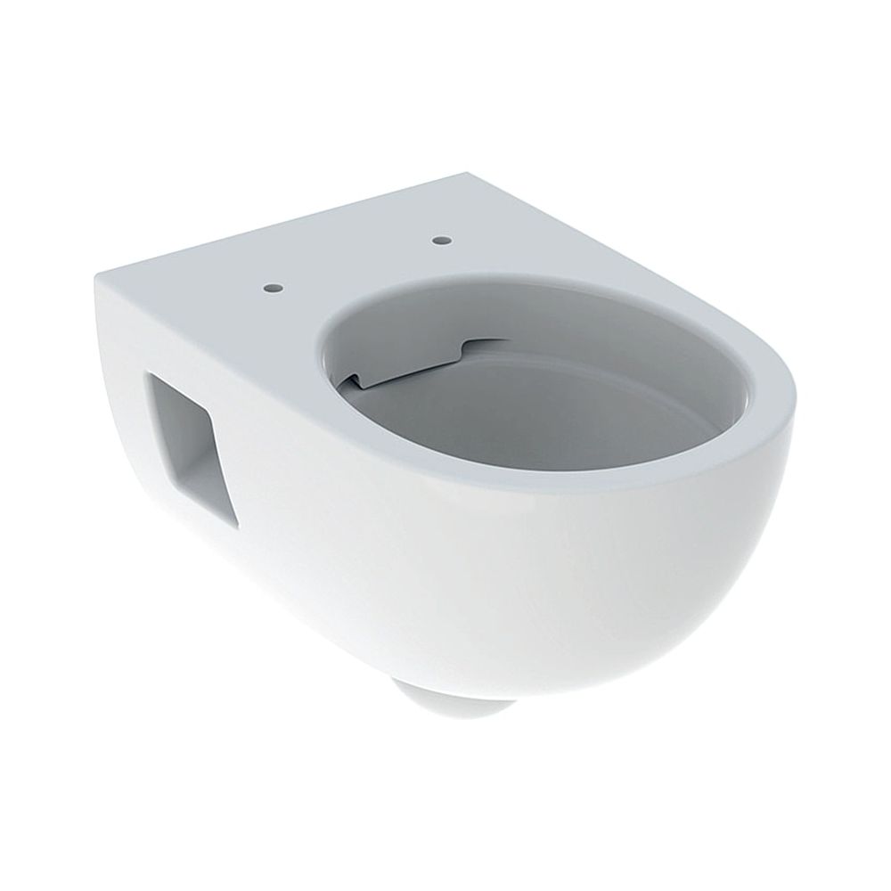WC suspendu Geberit Renova à chasse profonde, forme semi-ouverte, Rimfree, profondeur 53 cm, blanc