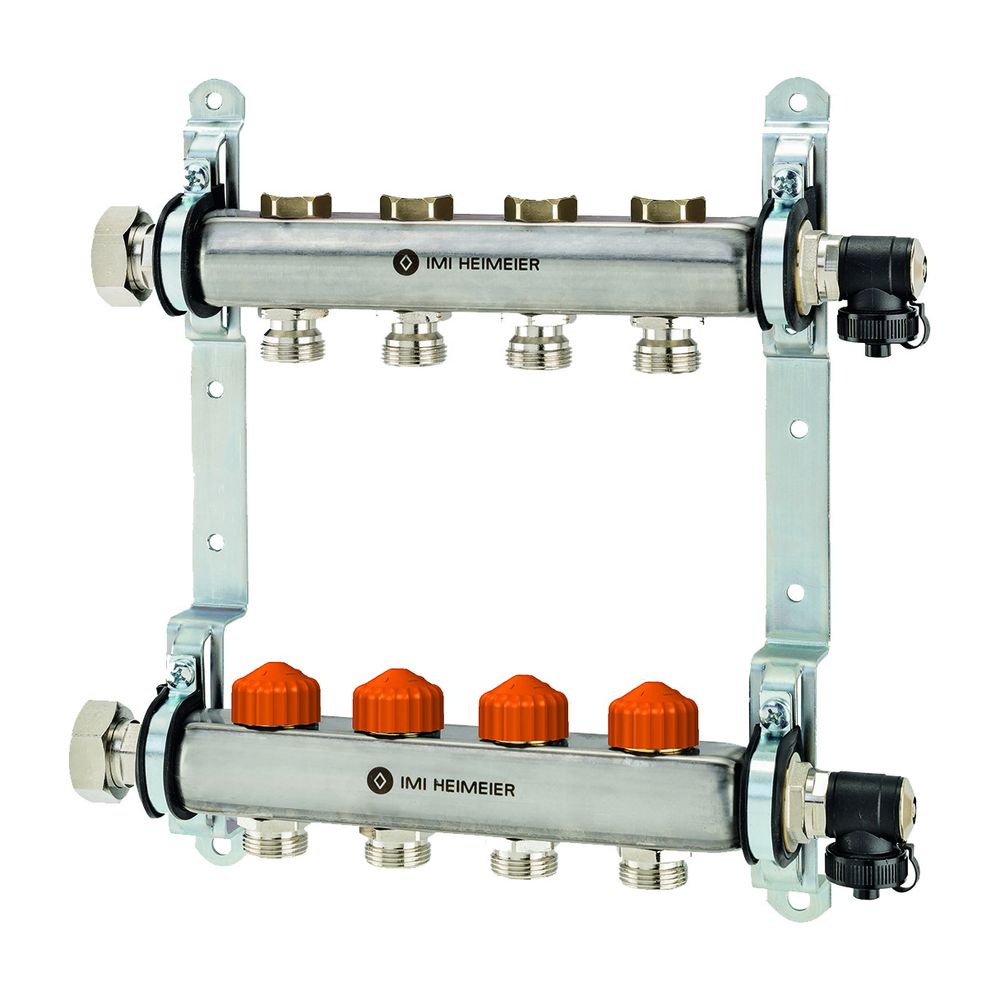 Collecteur de chauffage IMI Heimeier Dynatec Eclipse, avec régulateur de débit automatique, pour 11 circuits de chauffage
