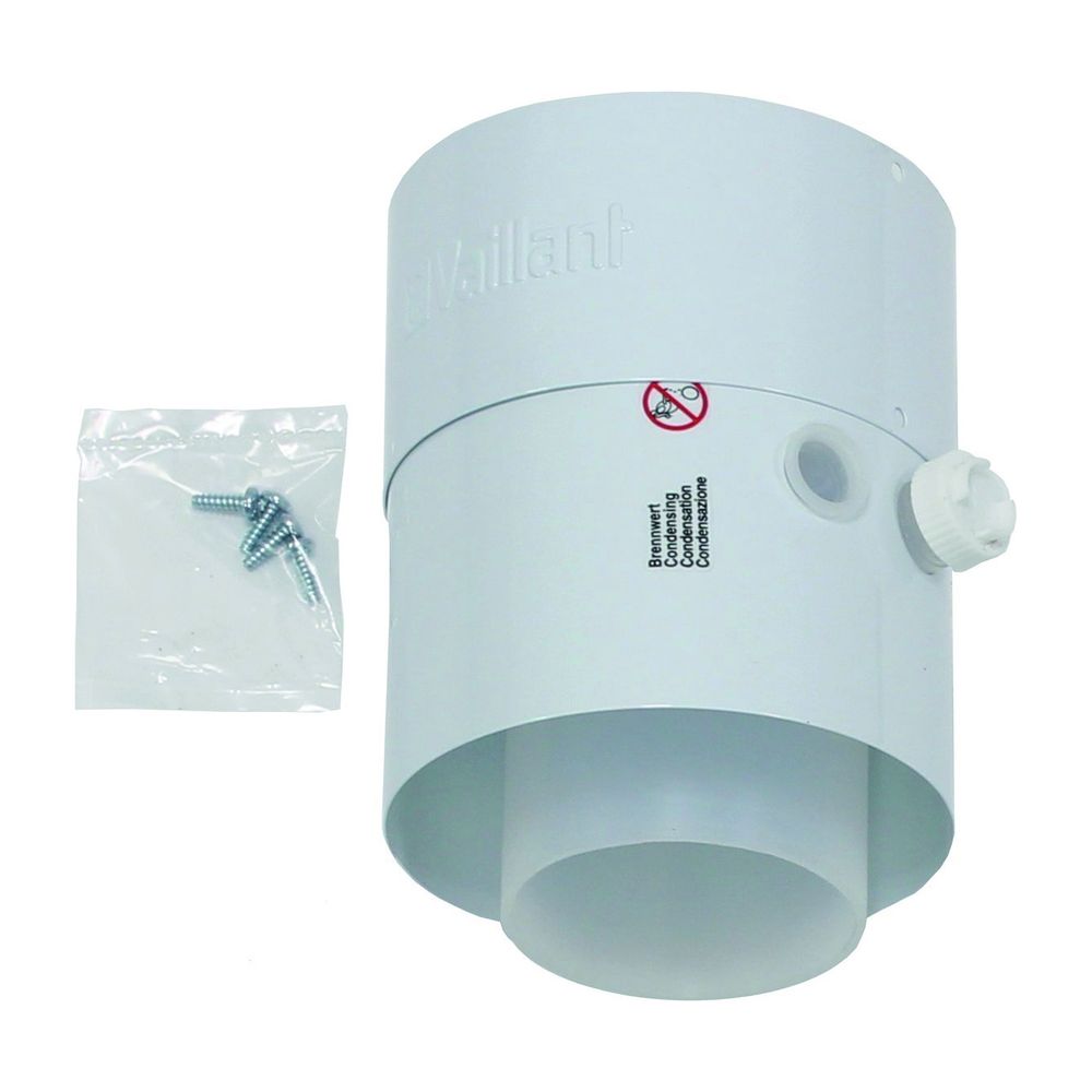 Pièce intermédiaire Vaillant avec orifices de contrôle pour conduit d'air/évacuation PP, 80/125 mm, 301369