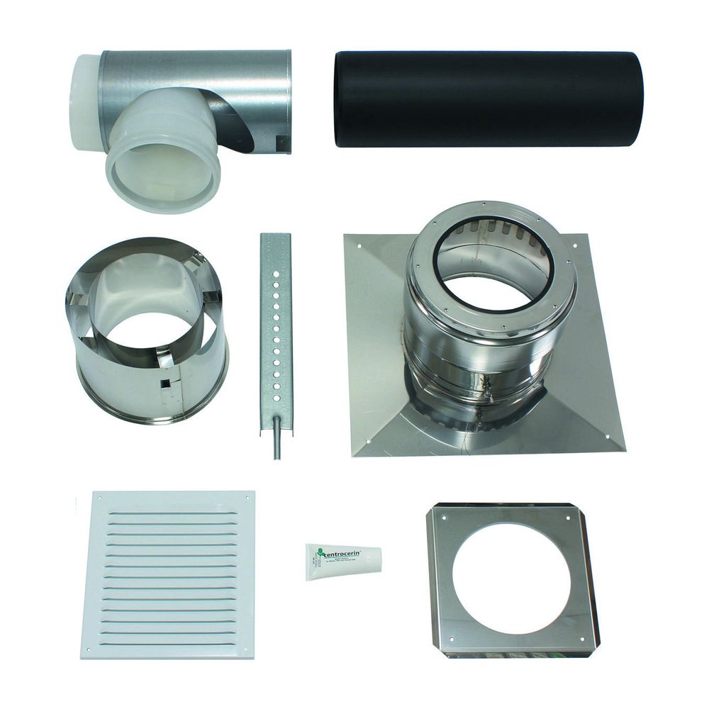 Vaillant Kit de raccordement de base DN 160 PP pour gaz d'échappement, gaine DN 160 PP, 0020095533