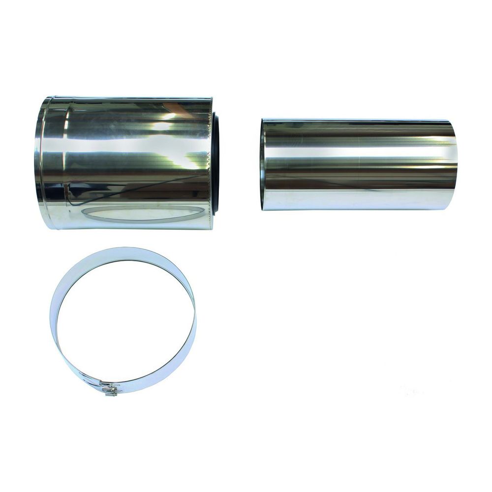 Bouchon d'évacuation Vaillant 250/350 mm pour pose en façade concentrique PP/inox, 0020108008