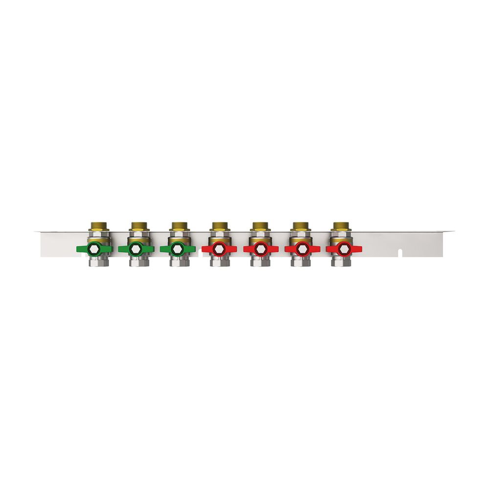 Rail de fixation Vaillant 7 robinets à bille pour stations d'appartement N, 8000014424