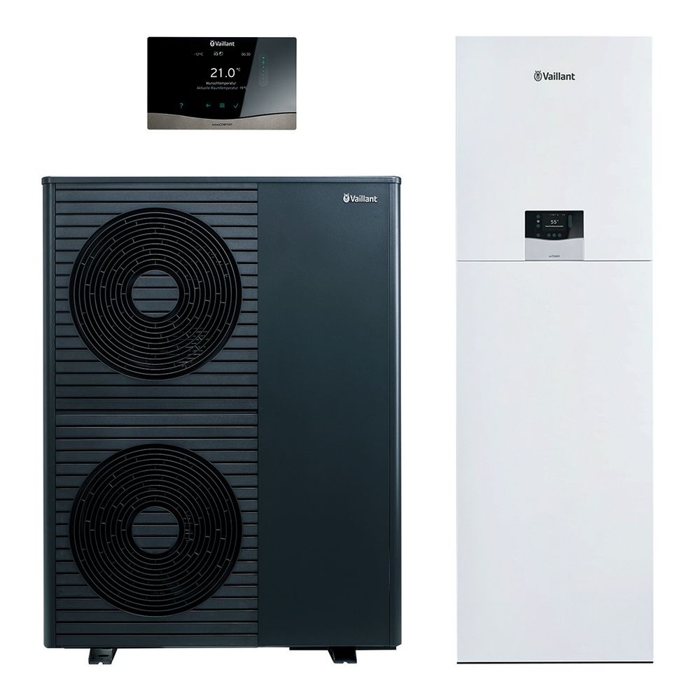 Pack pompe à chaleur Vaillant aroTherm plus 4.3216, R290, 5,74kW à A7/W35, 400V, avec uniTower plus, ballon 190L